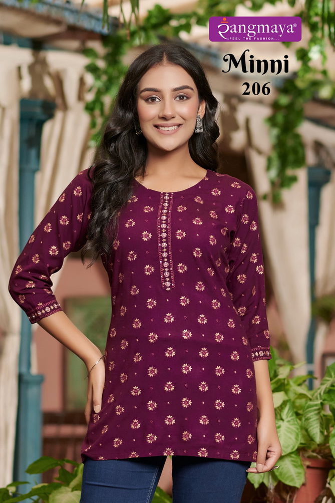 Minni 2 By Rangmaya Rayon Tunic Ladies Top Wholesale Online